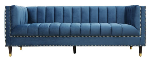 Sofa Amedia terciopelo azul