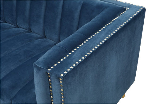 Sofa Amedia terciopelo azul