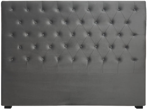Cabezal tapizado de terciopelo gris índigo - Comprar Cabezales tapizados de terciopelo