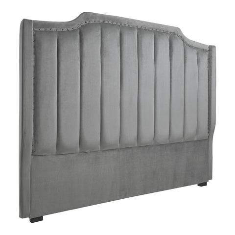 Cabecero de cama tapizado terciopelo gris Artic