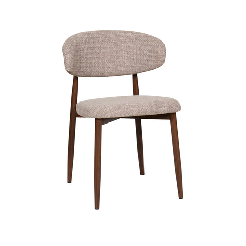 Silla de comedor acero nogal tejido Rina