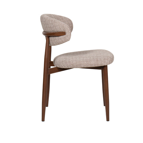 Silla de comedor acero nogal tejido Rina
