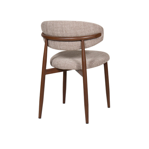 Silla de comedor acero nogal tejido Rina