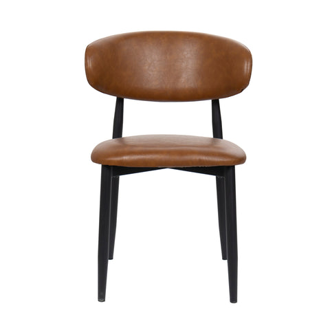 Silla de comedor acero nogal tejido Rina