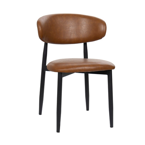 Silla de comedor acero nogal tejido Rina