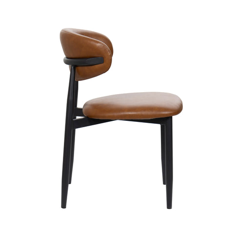 Silla de comedor acero nogal tejido Rina