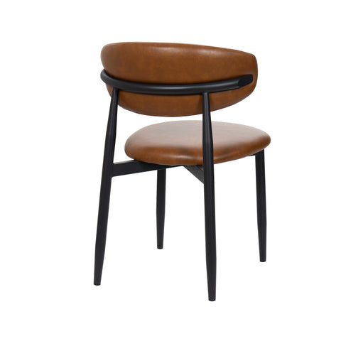Silla de comedor acero nogal tejido Rina