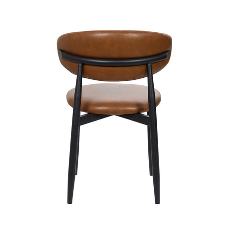 Silla de comedor acero nogal tejido Rina