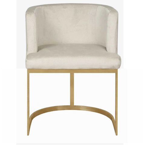 Silla butaca comedor terciopelo Manson-Beige