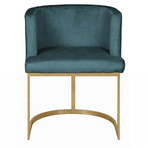 Silla butaca comedor terciopelo  Manson verde pavo real