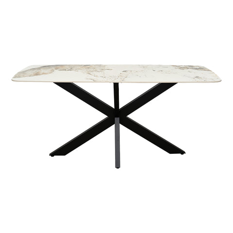 Mesa de comedor base negra y tablero rectangular 160x80 Kler