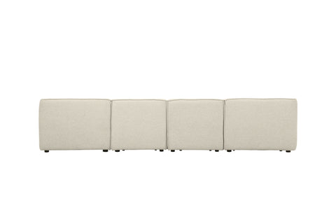 Sofá esquinero modular de 4 plazas multiposición beige Leila