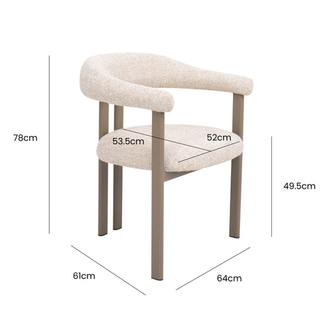 Silla de comedor escandinavo con brazos Hax Tapizado