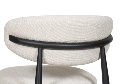 Silla de comedor acero nogal tejido Rina