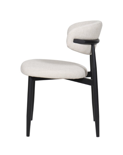 Silla de comedor acero nogal tejido Rina