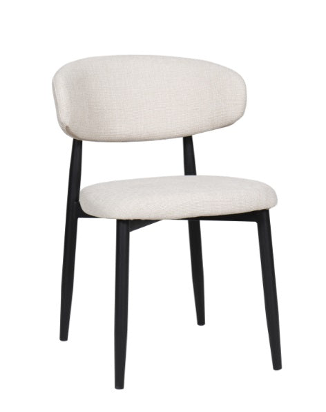 Silla de comedor acero nogal tejido Rina
