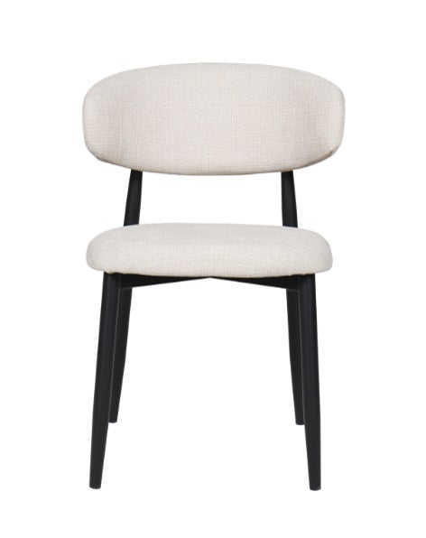 Silla de comedor acero nogal tejido Rina