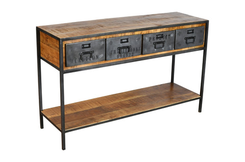 Consola de acero y madera Lor