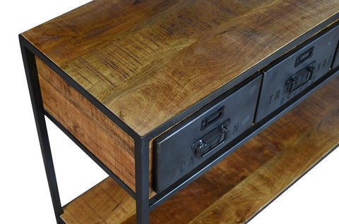 Consola de acero y madera Lor