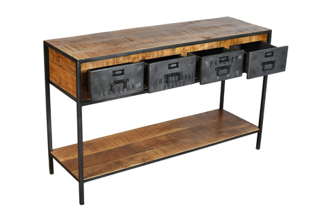 Consola de acero y madera Lor