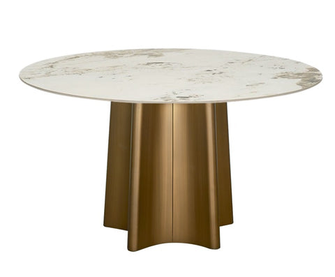 Mesa de comedor base Bronce tablero 130Ø Star