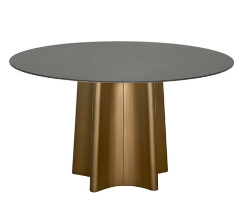 Mesa de comedor base Bronce tablero 130Ø Star