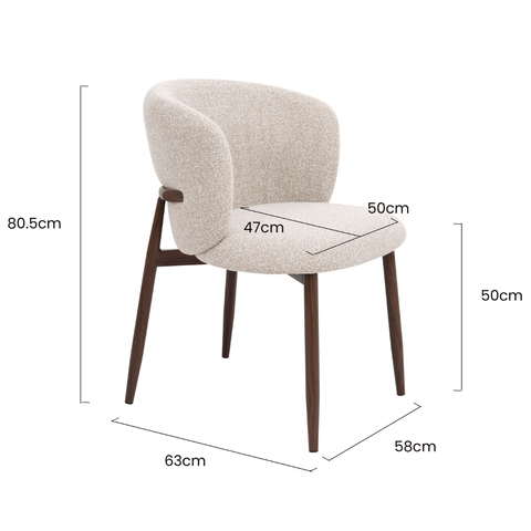 Silla de comedor nórdica Celia tapizada - Vintahome