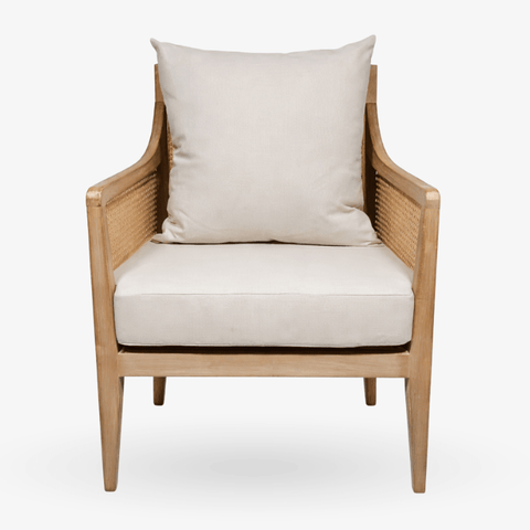 Sillón de madera y ratán natural con cojines tapizados LIRA - Vintahome