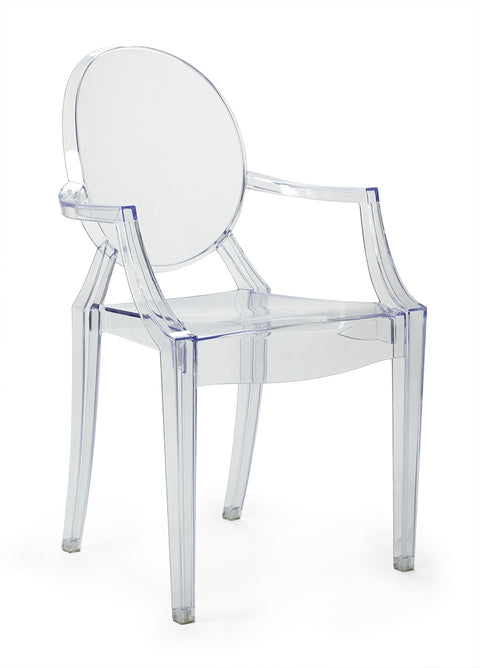 Sillón comedor transparente con brazos Policarbonato