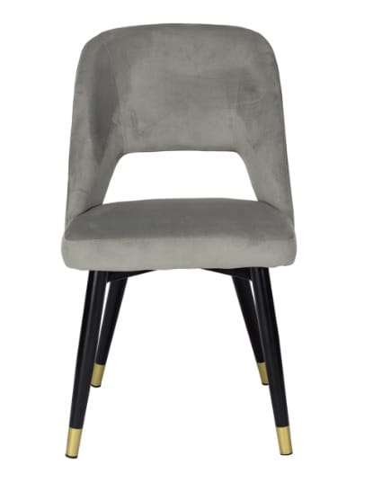 Silla de comedor terciopelo gris Alexia