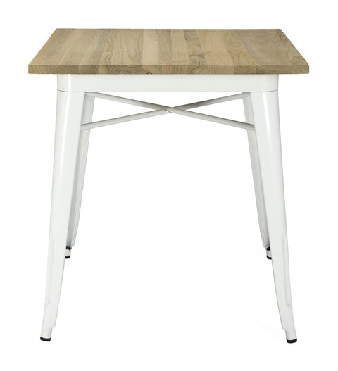 Mesa de comedor Lix baja madera natural blanca