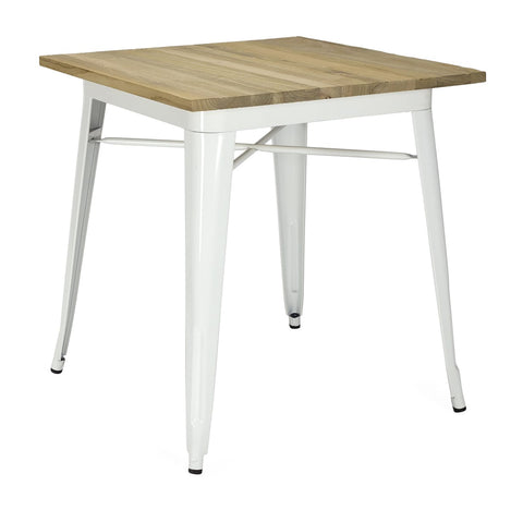 Mesa de comedor Lix baja madera natural blanca