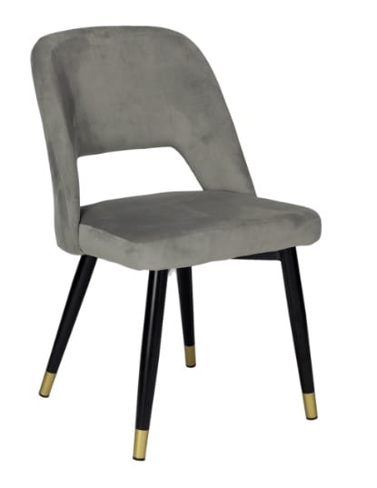 Silla de comedor terciopelo gris Alexia