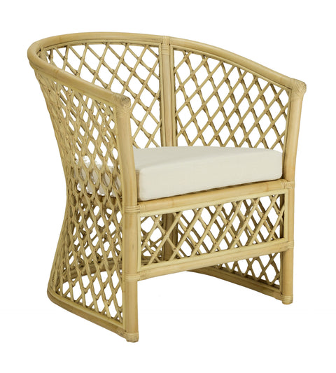 Sillón con brazos de comedor mimbre natural Cotonú