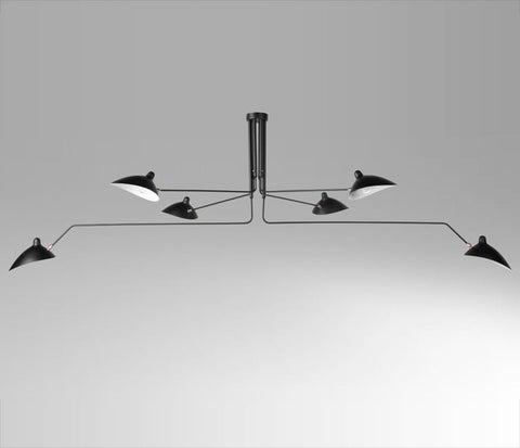 Lámpara de techo diseño Serge Mouille seis brazos