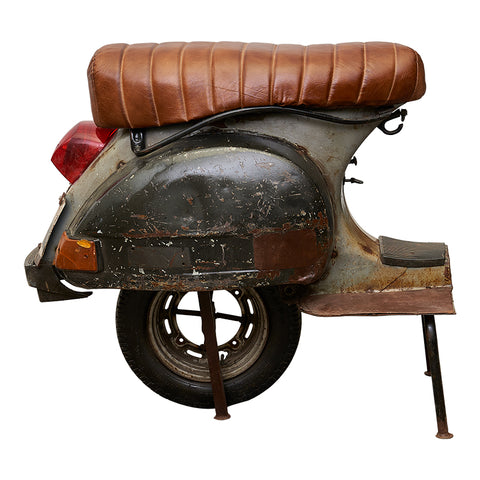 Taburete vintage scooter cuero