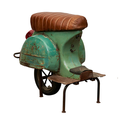 Taburete vintage scooter cuero