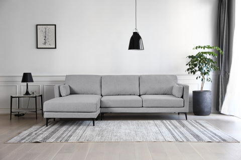 Sofa chaise Longue tela gris Lilian