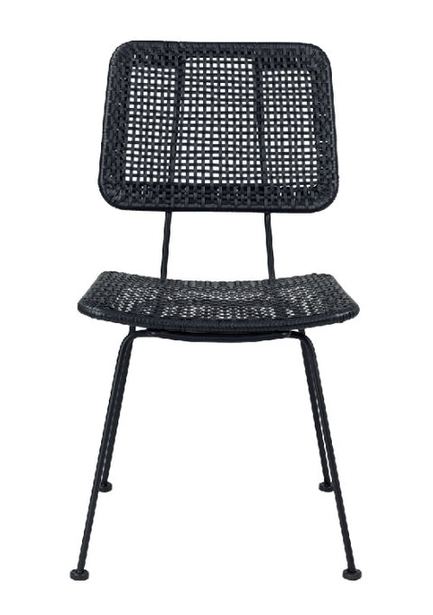 Silla de comedor ratán Alia negro