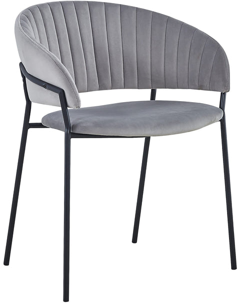 Silla de comedor terciopelo gris acero negro Lorian