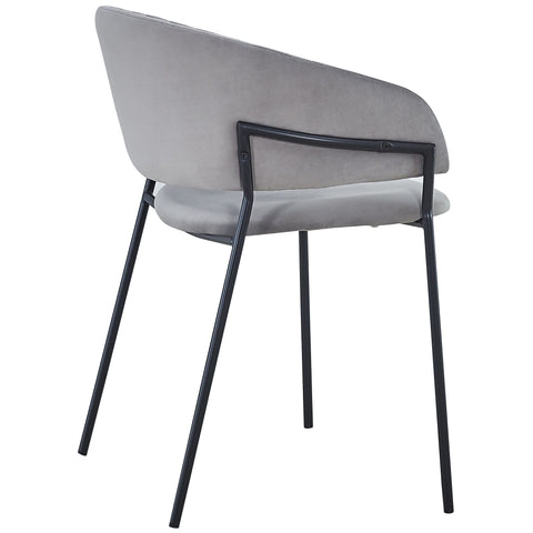 Silla de comedor terciopelo gris acero negro Lorian