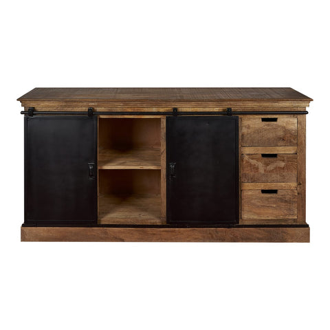 Aparador madera de mango acero negro Troy