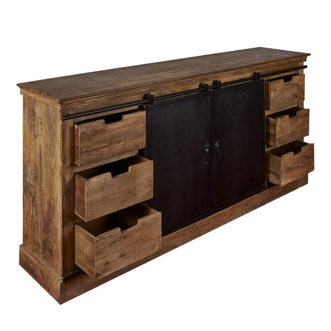 Aparador madera de mango acero negro Troy