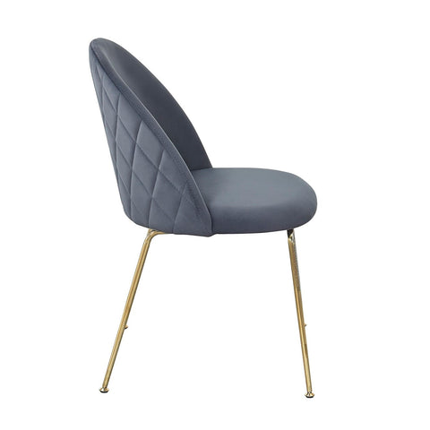 Silla Comedor Ónix Gold Terciopelo Gris