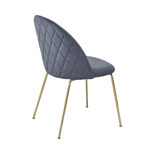 Silla Comedor Ónix Gold Terciopelo Gris