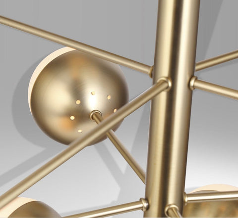 Lámpara de techo diseño acero dorado Hans