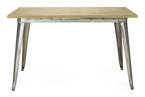 Mesa de comedor industrial Rolix madera natural Galvanizada