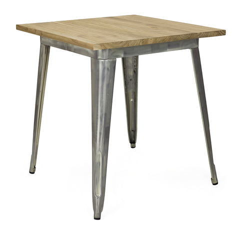 Mesa de comedor Rolix baja madera natural Galvanizada