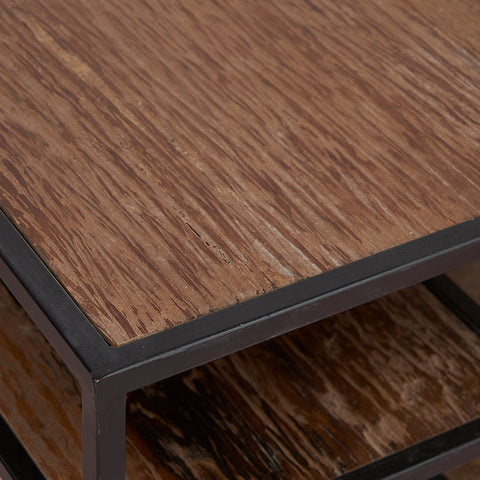 Mesa de centro madera rústica y metal Shira