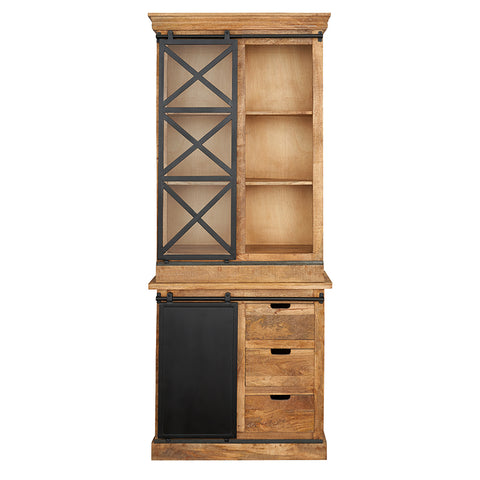 Grace Industrial Wood and Steel Display Cabinet
